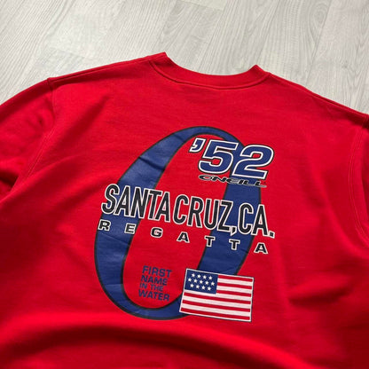 VINTAGE Y2K O’NEILL SANTA CRUZ GRAPHIC SWEATSHIRT RED