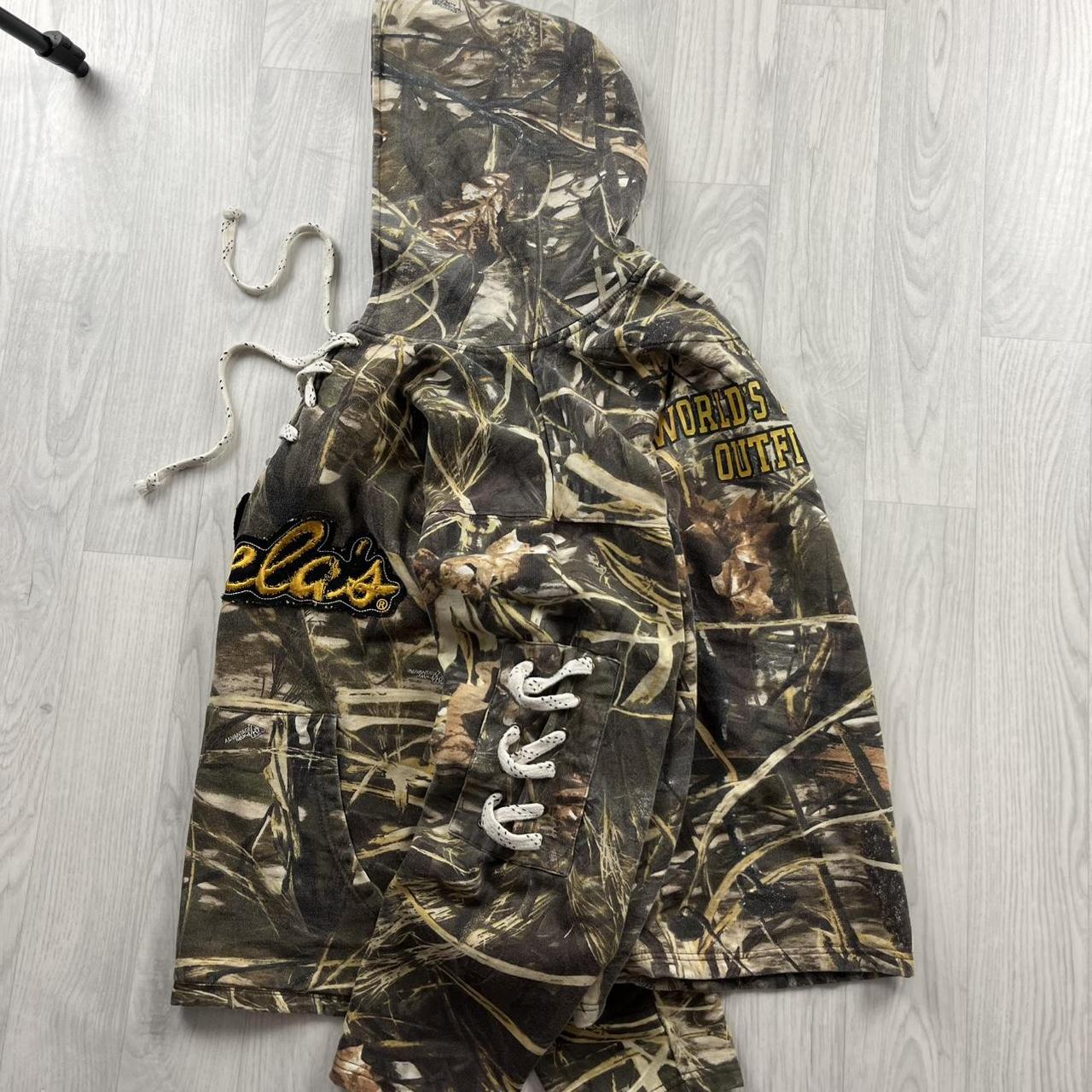 VINTAGE CABELAS REALTREE SPELL OUT HOODIE CAMO
