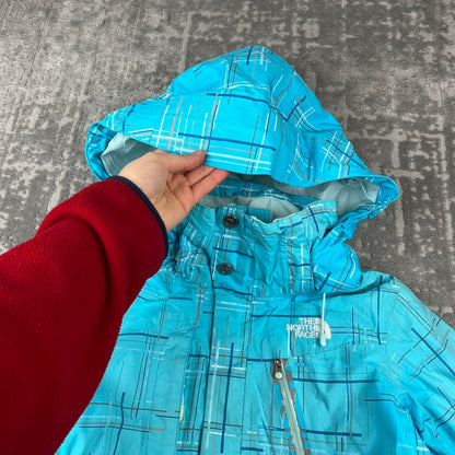 VINTAGE Y2K THE NORTH FACE RECCO CHECKERED SKI JACKET BLUE