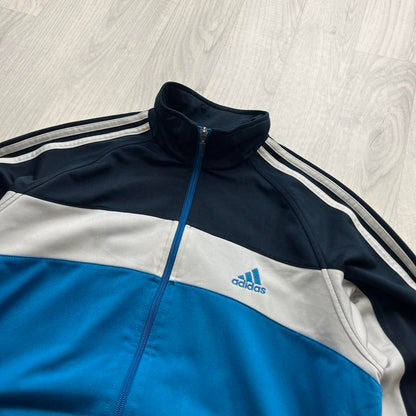 VINTAGE Y2K ADIDAS STRIPE WINDBREAKER TRACK JACKET BLUE