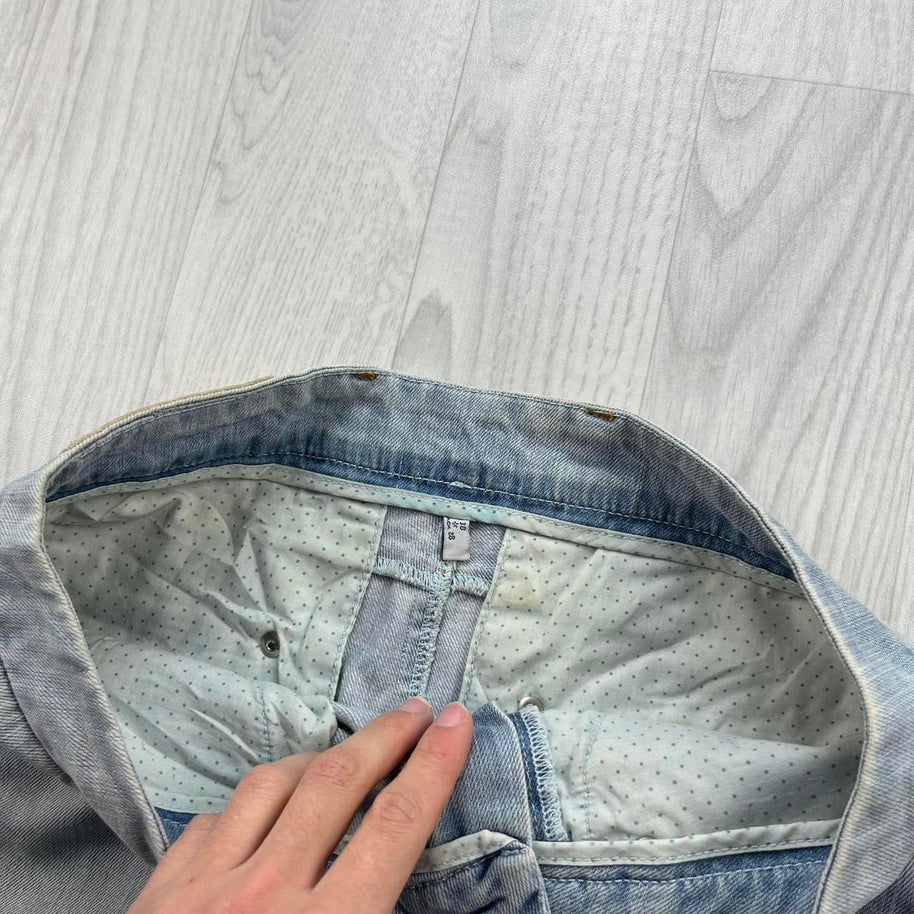 VINTAGE Y2K URBAN DENIM MINI SKIRT BLUE