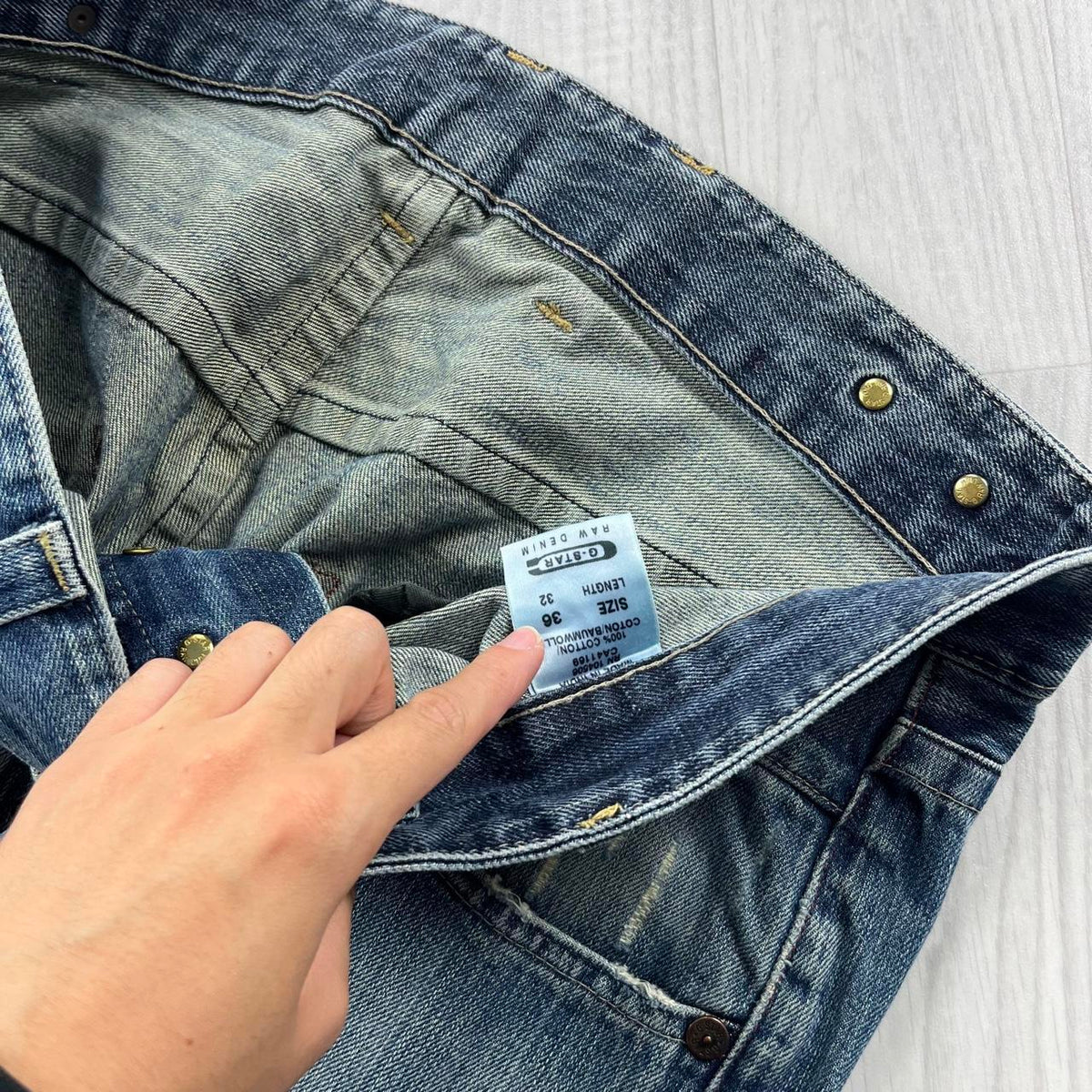 VINTAGE Y2K G STAR WIDE LEG BAGGY JEANS BLUE