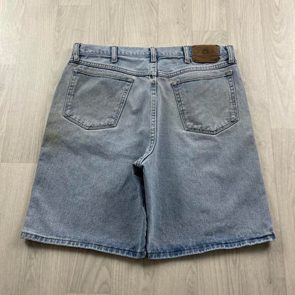 VINTAGE WRANGLER BAGGY LOOSE SKATER JORTS LIGHT BLUE (35w)