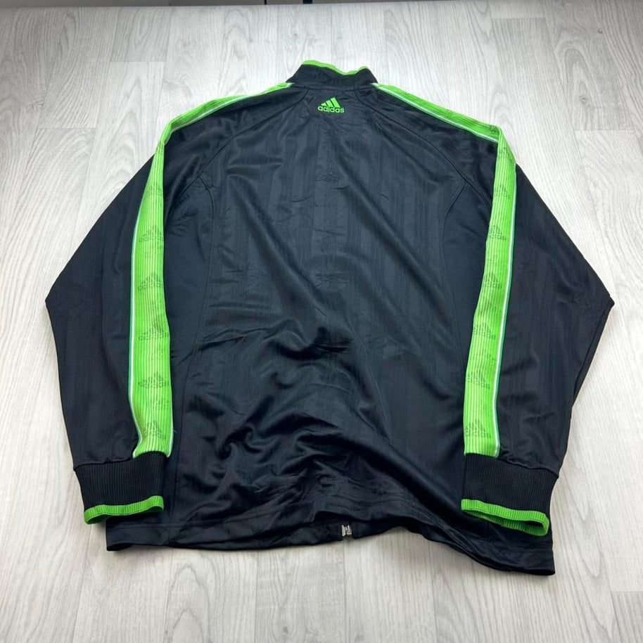VINTAGE Y2K ADIDAS TRACK JACKET BLACK / GREEN