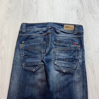 VINTAGE Y2K S OLIVER QS CATIE LOW RISE SLIM BOOTCUT JEANS NAVY BLUE