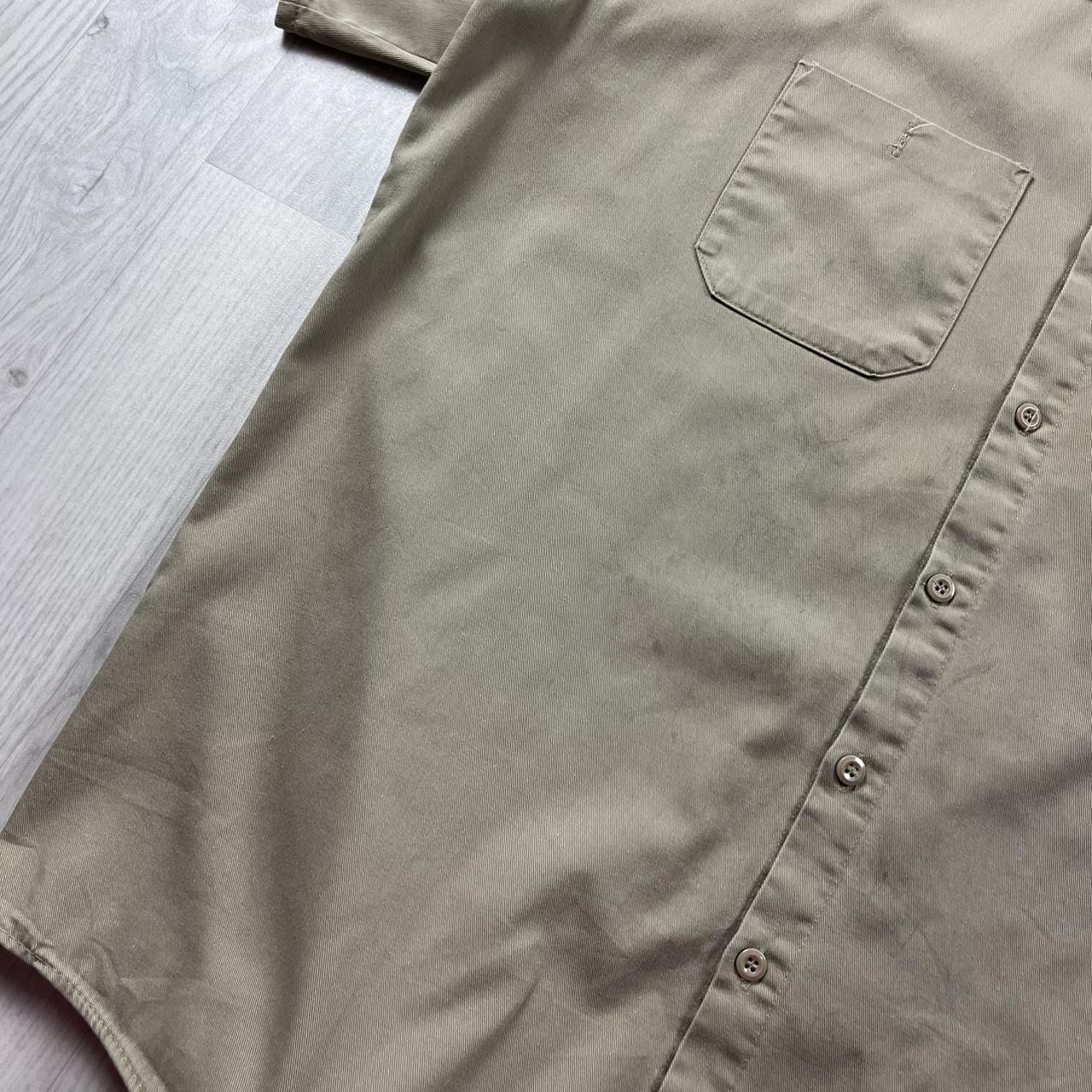 VINTAGE Y2K UTILITY SHORT SLEEVE SHIRT BEIGE