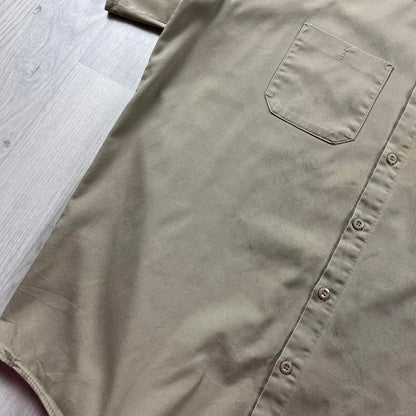 VINTAGE Y2K UTILITY SHORT SLEEVE SHIRT BEIGE