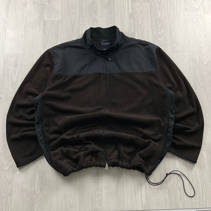 VINTAGE Y2K NAUTICA ZIP UP TECHNICAL FLEECE BROWN BLACK