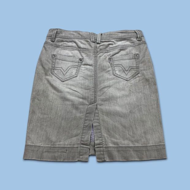 VINTAGE Y2K CLOCKHOUSE DENIM MIDI SKIRT GREY