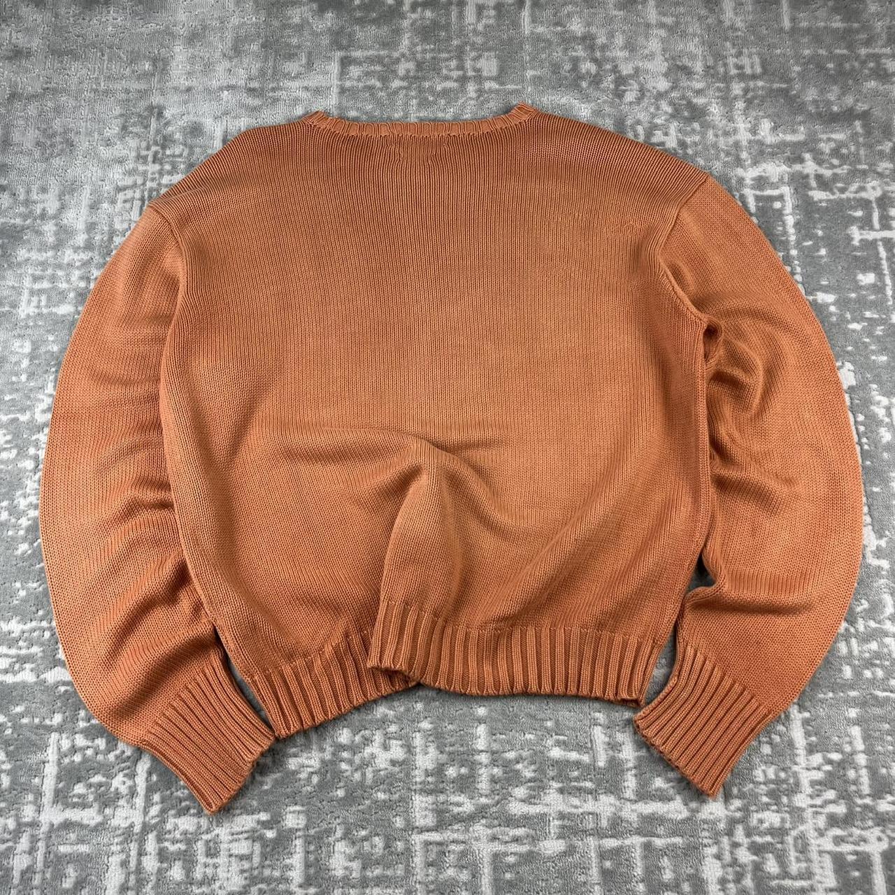 VINTAGE Y2K RALPH LAUREN CHUNKY ESSENTIAL KNITTED JUMPER ORANGE