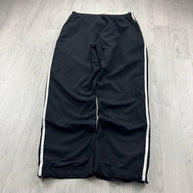 VINTAGE Y2K ADIDAS SIDE STRIPE BAGGY TRACKSUIT BOTTOMS BLACK