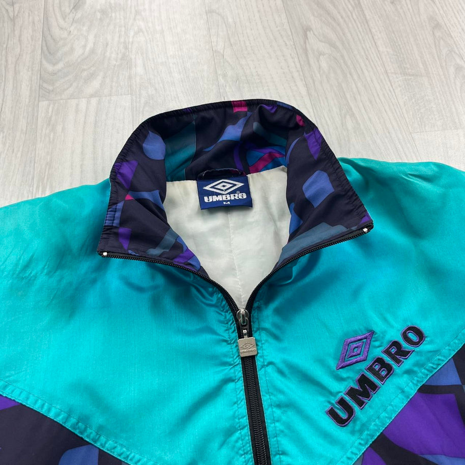 VINTAGE 90s UMBRO FUNKY PADDED TRACK JACKET MULTI