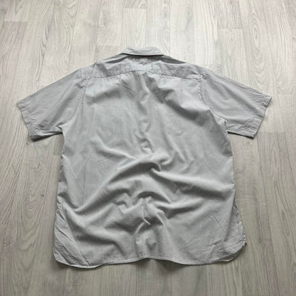 VINTAGE Y2K TOMMY HILFIGER STRIPED SHORT SLEEVE SHIRT WHITE