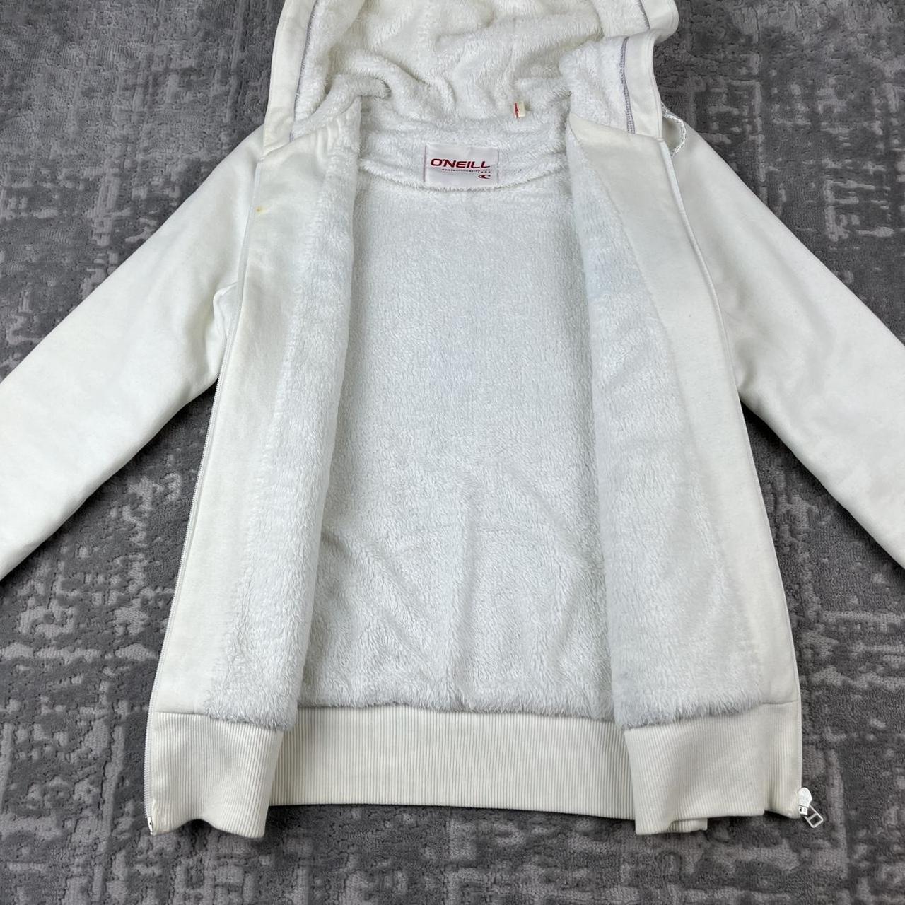 VINTAGE Y2K O’NEILL FLEECE LINED ZIP HOODIE WHITE