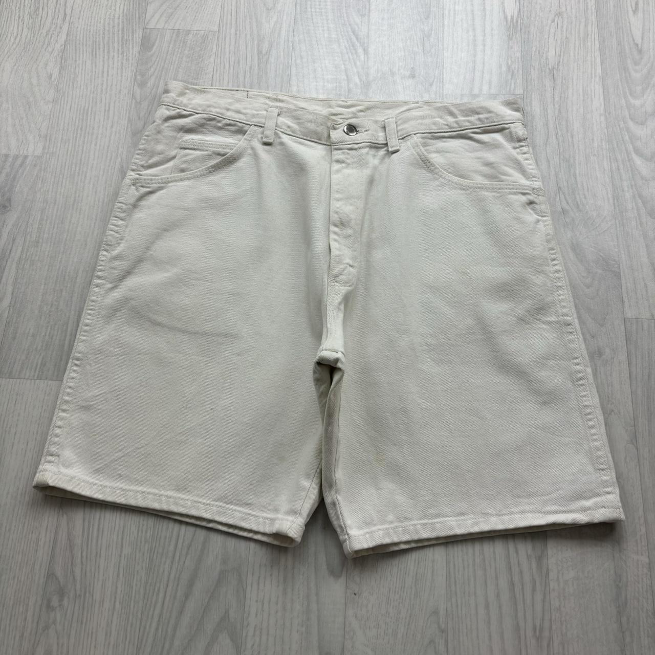 VINTAGE 00s WRANGLER BAGGY LOOSE JORTS CREAM / WHITE