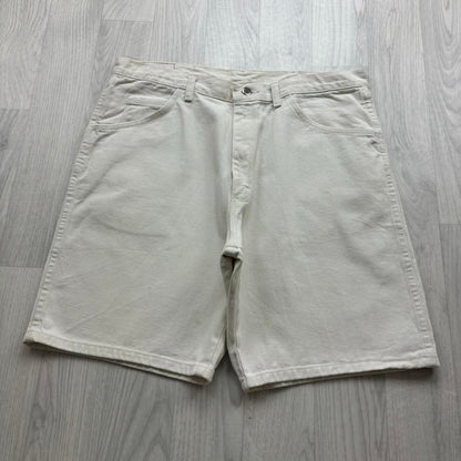 VINTAGE 00s WRANGLER BAGGY LOOSE JORTS CREAM / WHITE