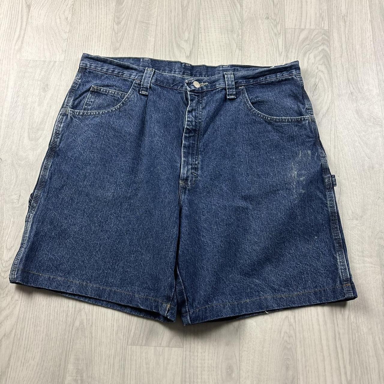 VINTAGE 00s WRANGLER BAGGY LOOSE CARPENTER JORTS NAVY