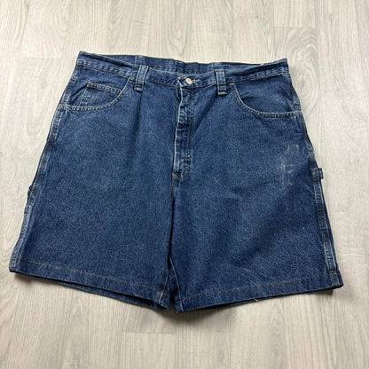 VINTAGE 00s WRANGLER BAGGY LOOSE CARPENTER JORTS NAVY