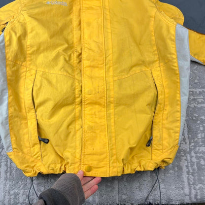 VINTAGE 00s COLUMBIA TECHNICAL HOODED UTILITY JACKET YELLOW