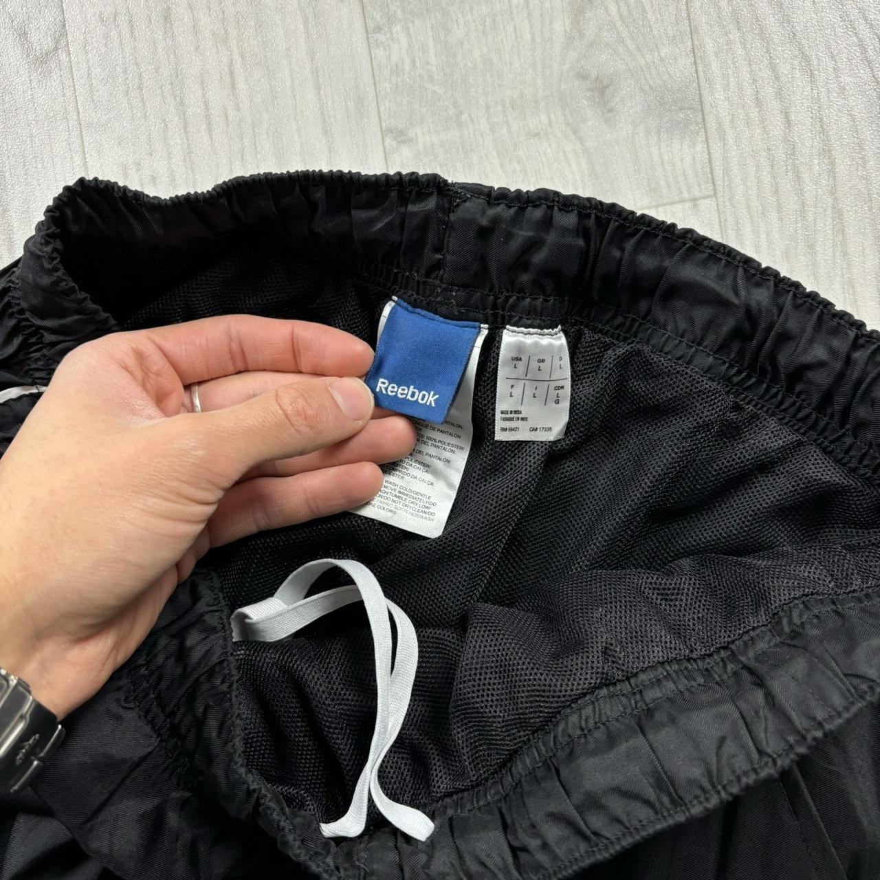 VINTAGE Y2K REEBOK BAGGY TRACKSUIT BOTTOMS BLACK