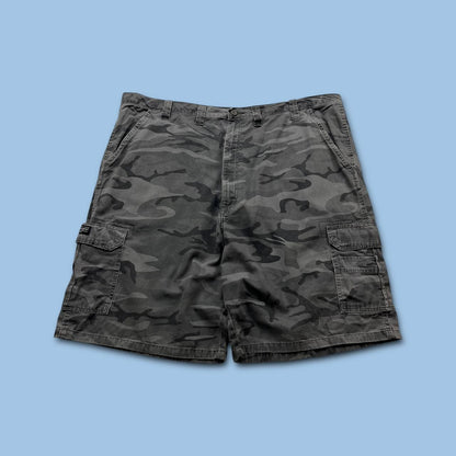 VINTAGE Y2K WRANGLER BAGGY CAMO CARGO SHORTS GREY