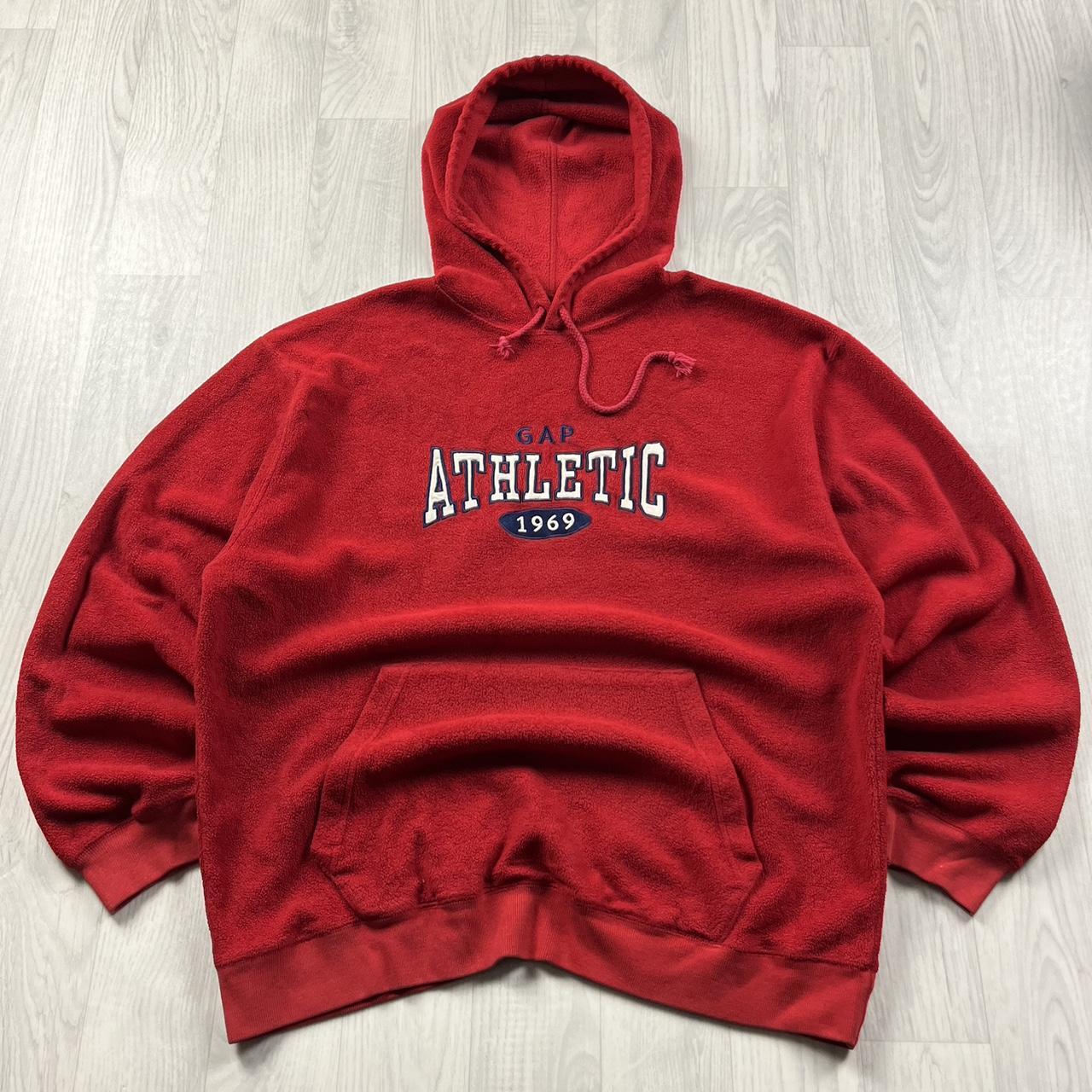 VINTAGE Y2K GAP SPELL OUT FLEECE HOODIE RED