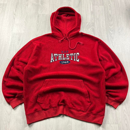 VINTAGE Y2K GAP SPELL OUT FLEECE HOODIE RED