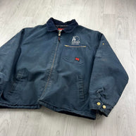 VINTAGE 90s TOUGH DUCK WORKWEAR DETROIT STYLE JACKET NAVY
