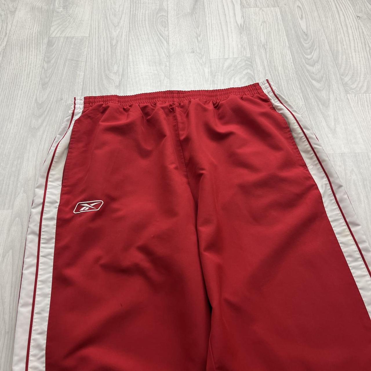 VINTAGE Y2K REEBOK WIDE LEG TRACKSUIT BOTTOMS RED