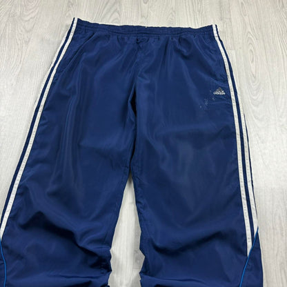 VINTAGE Y2K ADIDAS WIDE LEG BAGGY TRACKSUIT BOTTOMS NAVY BLUE
