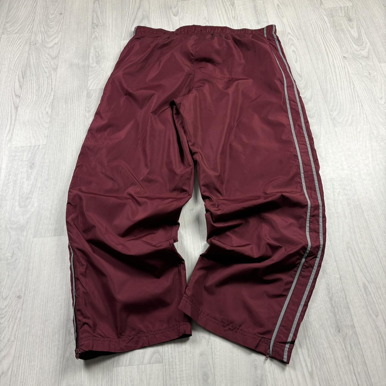 VINTAGE Y2K STARTER BAGGY TRACKSUIT BOTTOMS BURGUNDY