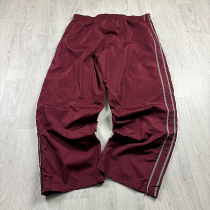 VINTAGE Y2K STARTER BAGGY TRACKSUIT BOTTOMS BURGUNDY