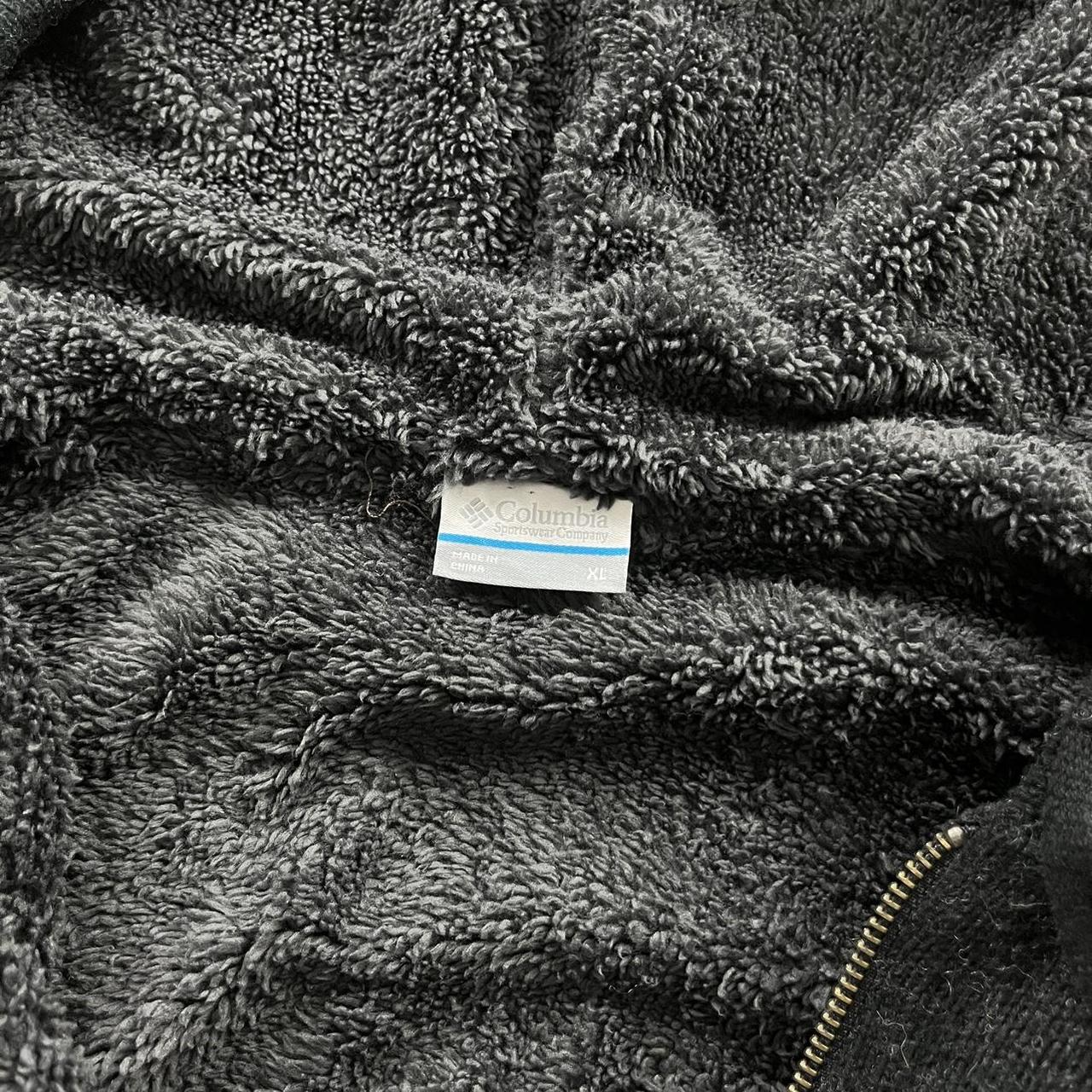 VINTAGE Y2K COLUMBIA KNITTED FLEECE HOODIE BLACK