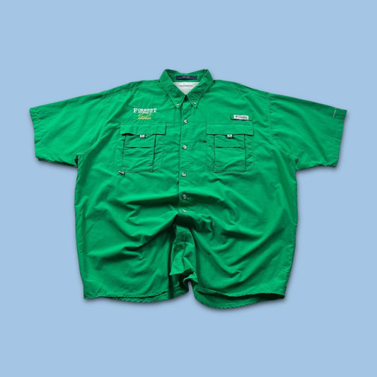 VINTAGE Y2K COLUMBIA UTILITY SHORT SLEEVE SHIRT GREEN