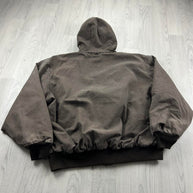 VINTAGE Y2K WALLS HOODED ACTIVE WORKWEAR BOMBER JACKET BROWN