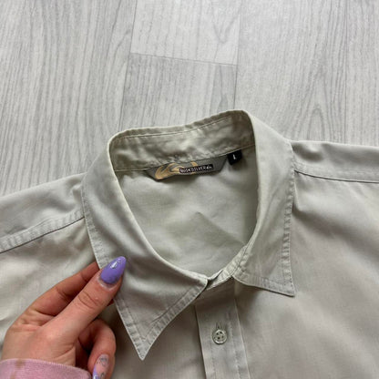 VINTAGE Y2K QUIKSILVER SHORT SLEEVE SHIRT CREAM