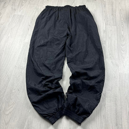 VINTAGE 90s ADIDAS BAGGY SHELL TRACKSUIT BOTTOMS BLACK