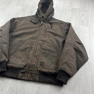 VINTAGE Y2K WALLS HOODED ACTIVE WORKWEAR BOMBER JACKET BROWN