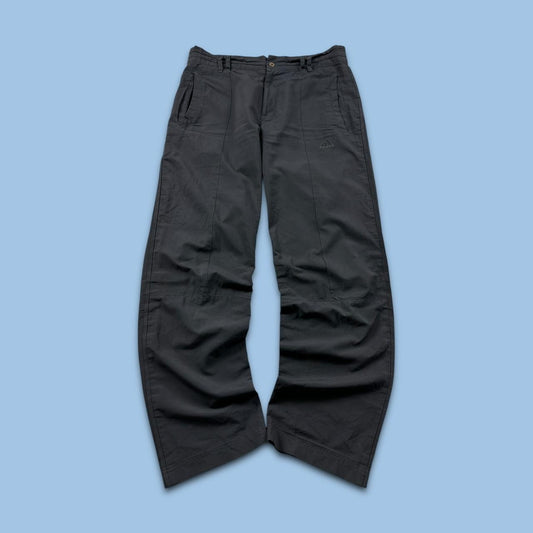 VINTAGE Y2K ADIDAS BAGGY TRACKSUIT BOTTOMS CHARCOAL GREY