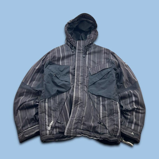 VINTAGE Y2K SECTION STRIPED SKI JACKET BROWN