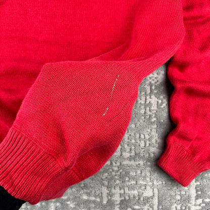 VINTAGE Y2K TOMMY HILFIGER CHUNKY ESSENTIAL KNITTED JUMPER RED
