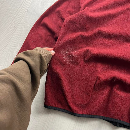 VINTAGE Y2K TIMBERLAND ZIP UP FLEECE BURGUNDY