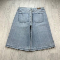 VINTAGE Y2K ZEEP BAGGY DENIM JORTS BLUE