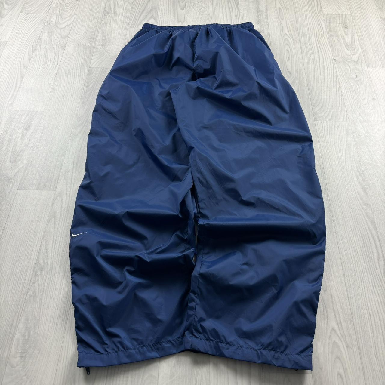 VINTAGE Y2K NIKE BAGGY WIDE LEG TRACKSUIT BOTTOMS NAVY BLUE