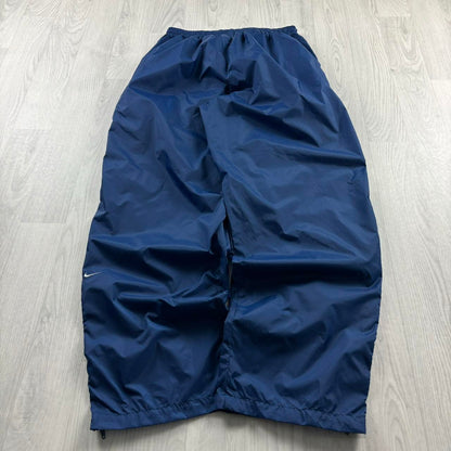 VINTAGE Y2K NIKE BAGGY WIDE LEG TRACKSUIT BOTTOMS NAVY BLUE