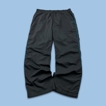VINTAGE Y2K REEBOK LOW RISE BAGGY TRACKSUIT BOTTOMS BLACK