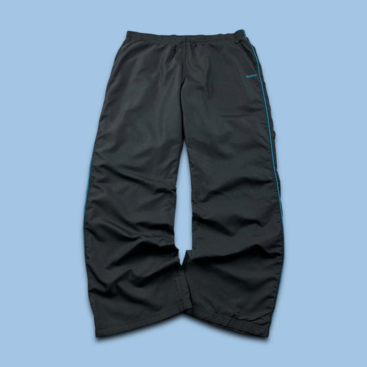 VINTAGE Y2K REEBOK LOW RISE BAGGY TRACKSUIT BOTTOMS BLACK