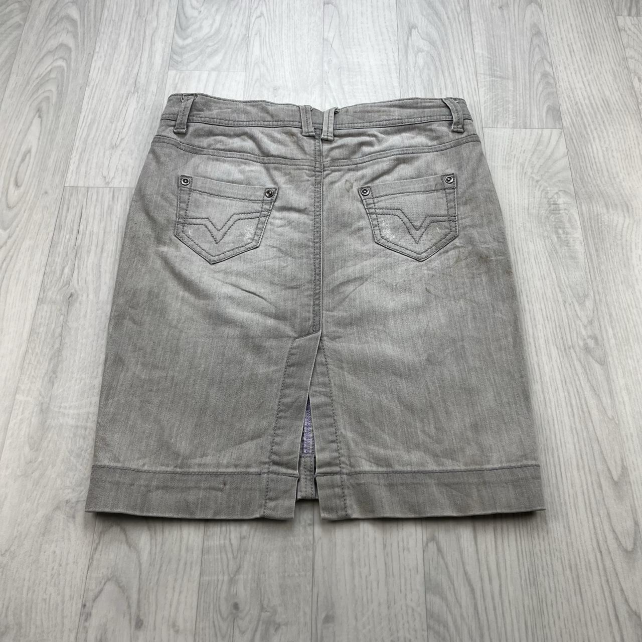 VINTAGE Y2K CLOCKHOUSE DENIM MIDI SKIRT GREY