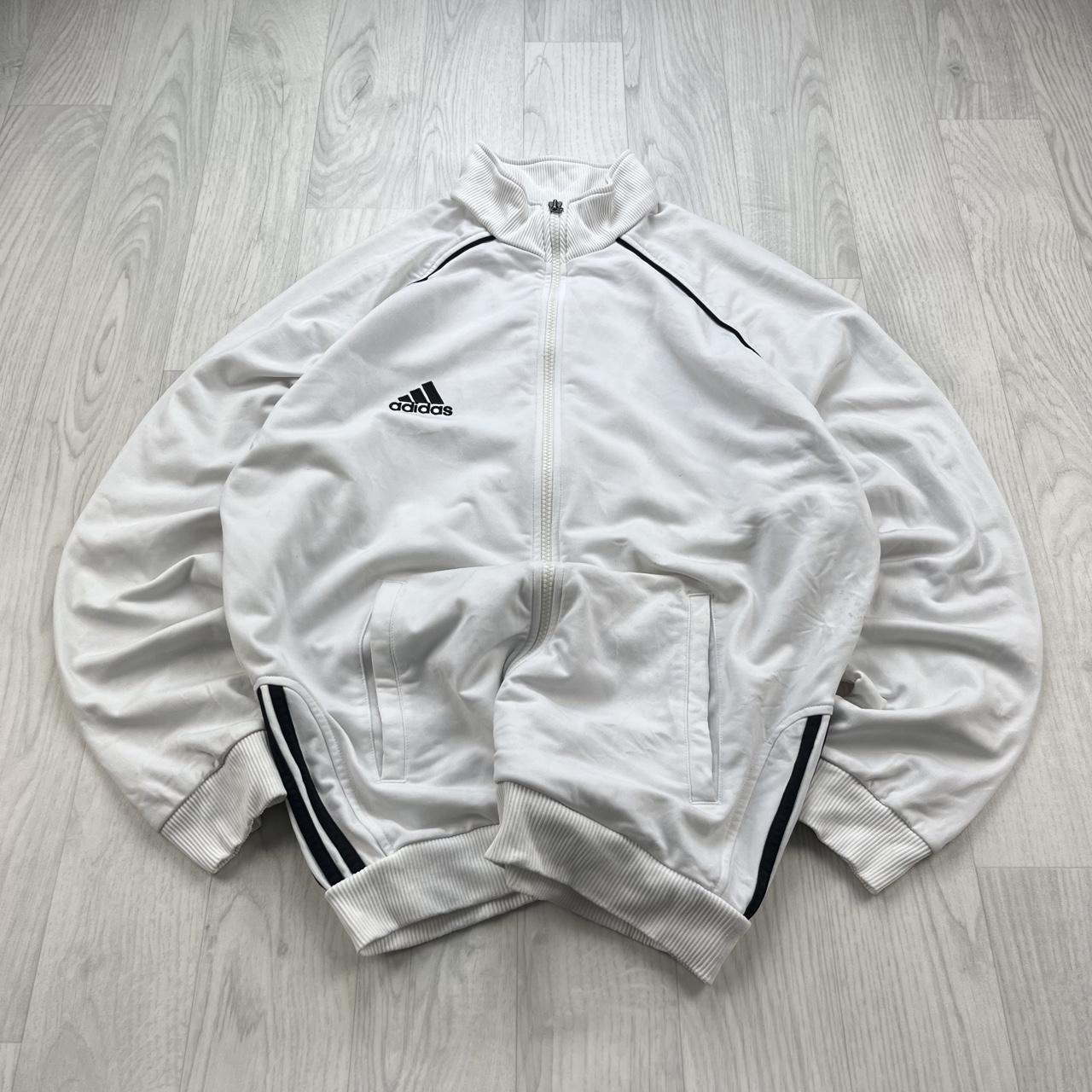 VINTAGE Y2K ADIDAS ZIP UP TRACK JACKET WHITE