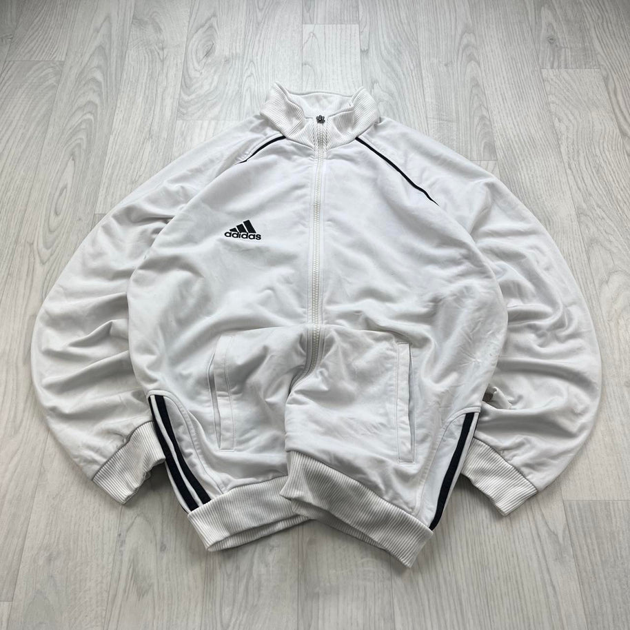 VINTAGE Y2K ADIDAS ZIP UP TRACK JACKET WHITE